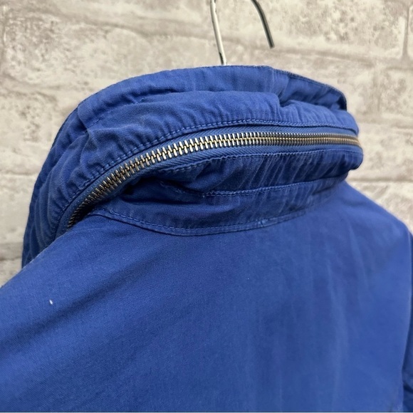 J. Crew blue trench coat women’s size medium - Picture 3 of 7